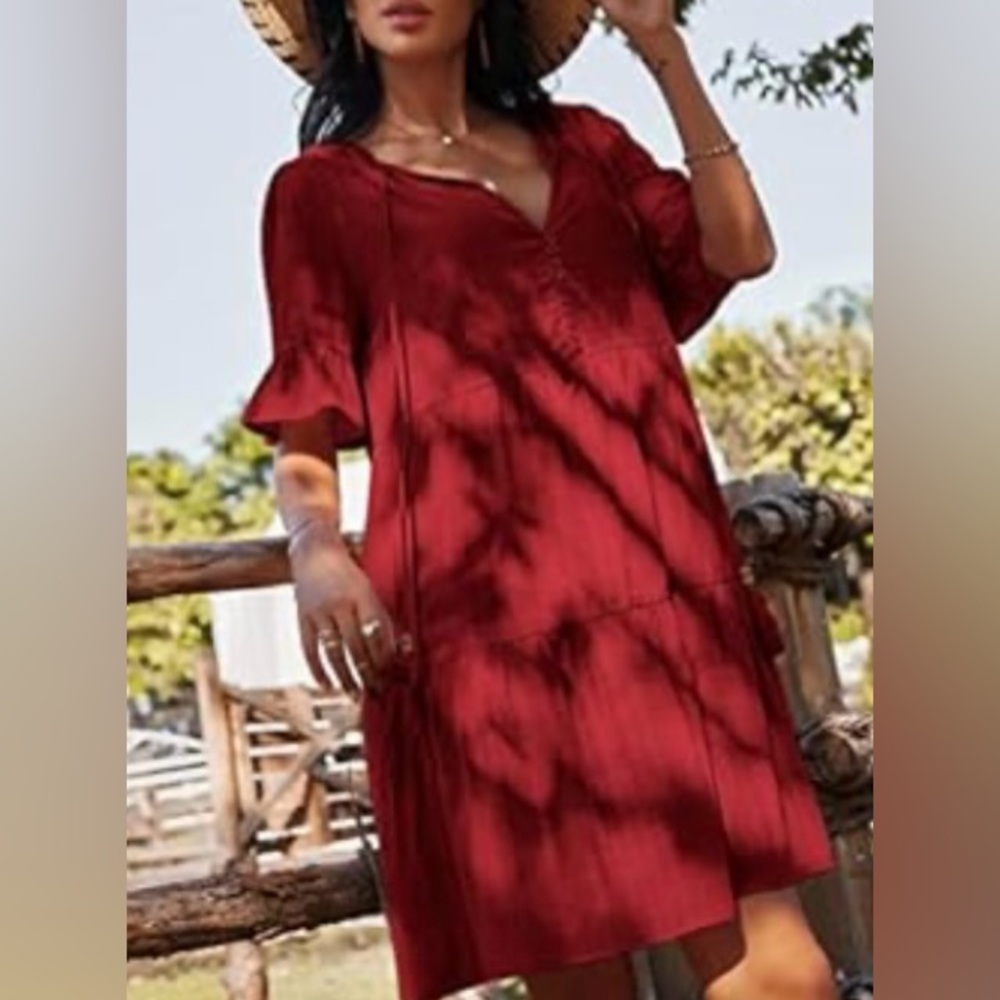 Chigant red sundress coverup